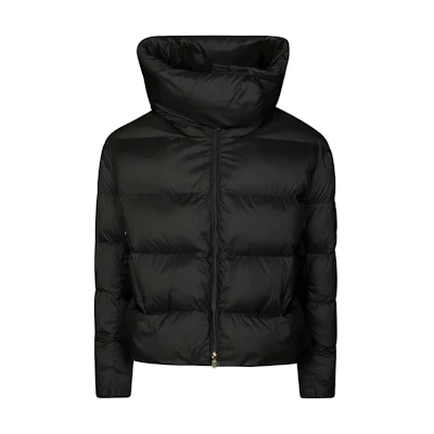 (Women) PINKO Black Solid Color Zip-Up Jacket with Stand Collar. 101602A1ZV-Z99