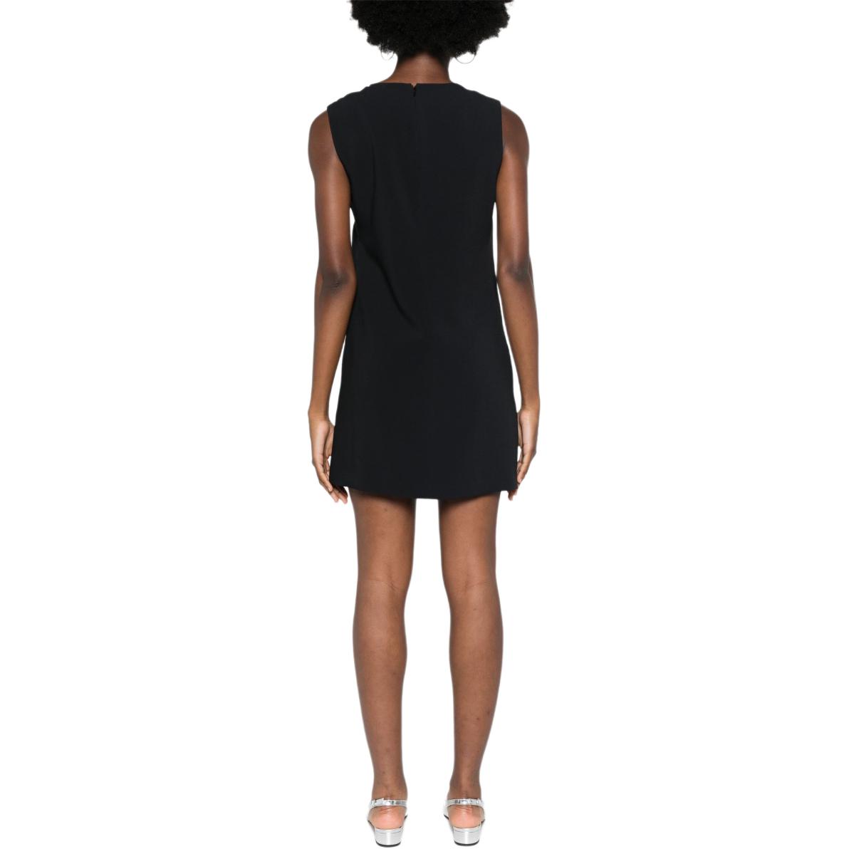 Lookbook (W) PINKO 黑色質感皺褶無袖迷你連衣裙附拉鍊設計。 103868A20A-Z99