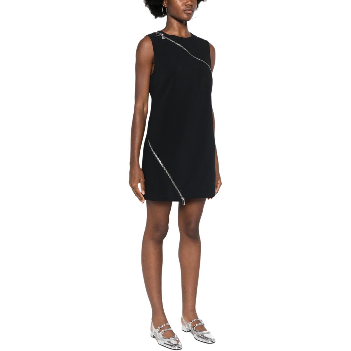 Purchase (W) PINKO 黑色質感皺褶無袖迷你連衣裙附拉鍊設計。 103868A20A-Z99