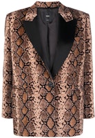 (Women) PINKO Brown Animal Print Long Sleeve Casual Blazer. 102481A1EK-ZC8 (Women) PINKO Brown Animal Print Long Sleeve Casual Blazer. 102481A1EK-ZC8