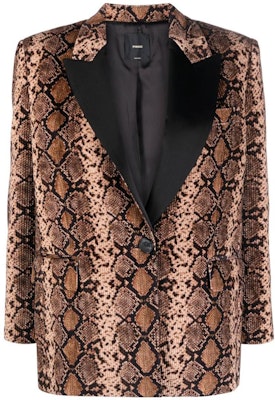 (W) PINKO 棕色動物紋長袖休閒西裝外套 102481A1EK-ZC8 Buy (W) PINKO 棕色動物紋長袖休閒西裝外套 102481A1EK-ZC8