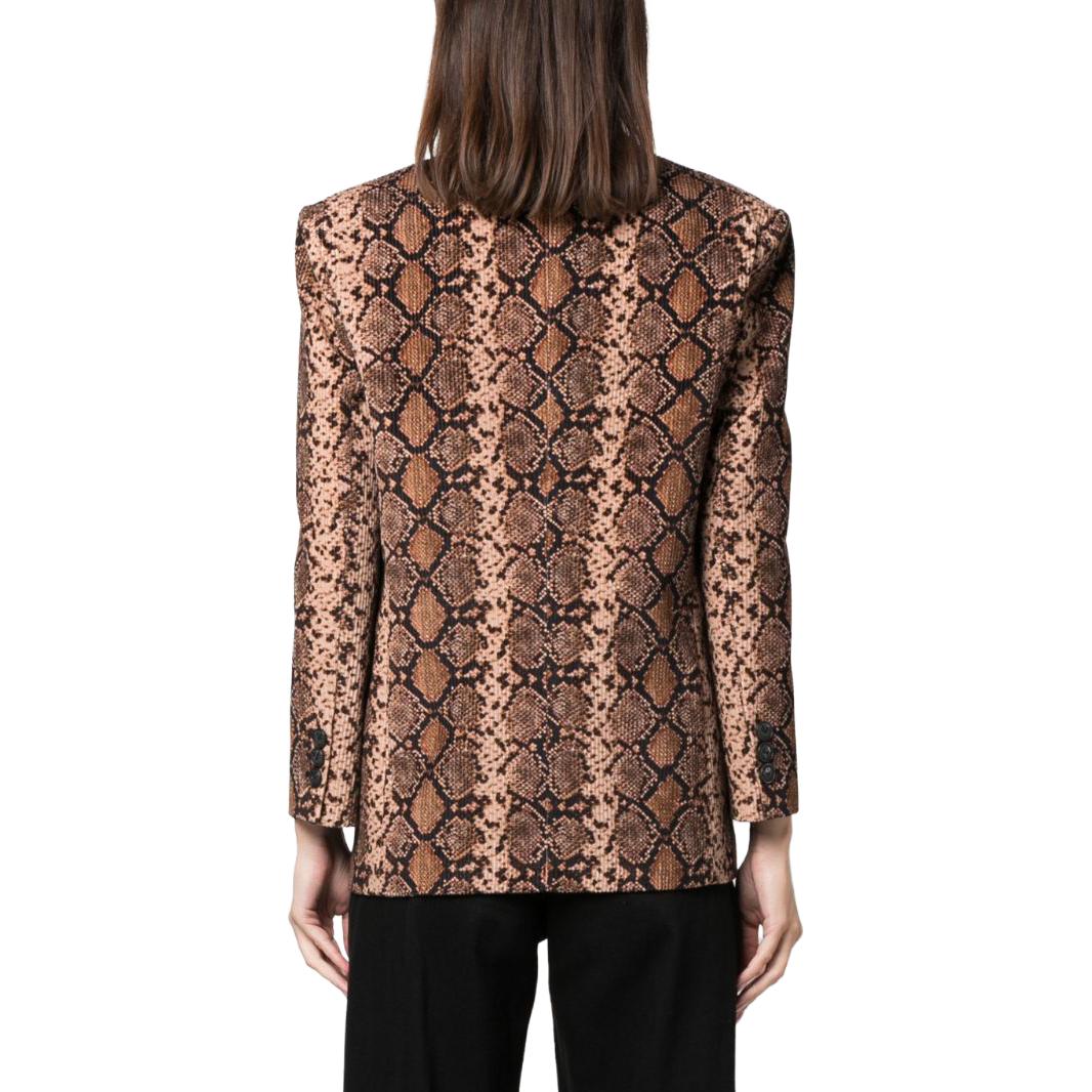 Shop (W) PINKO 棕色動物紋長袖休閒西裝外套 102481A1EK-ZC8