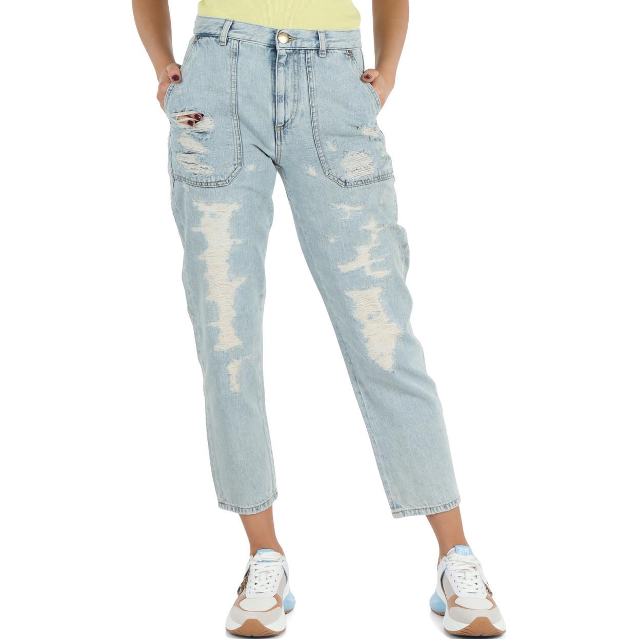 Shop (W) PINKO 淺藍色破壞風標誌牛仔褲 102761A1JJ-PJP