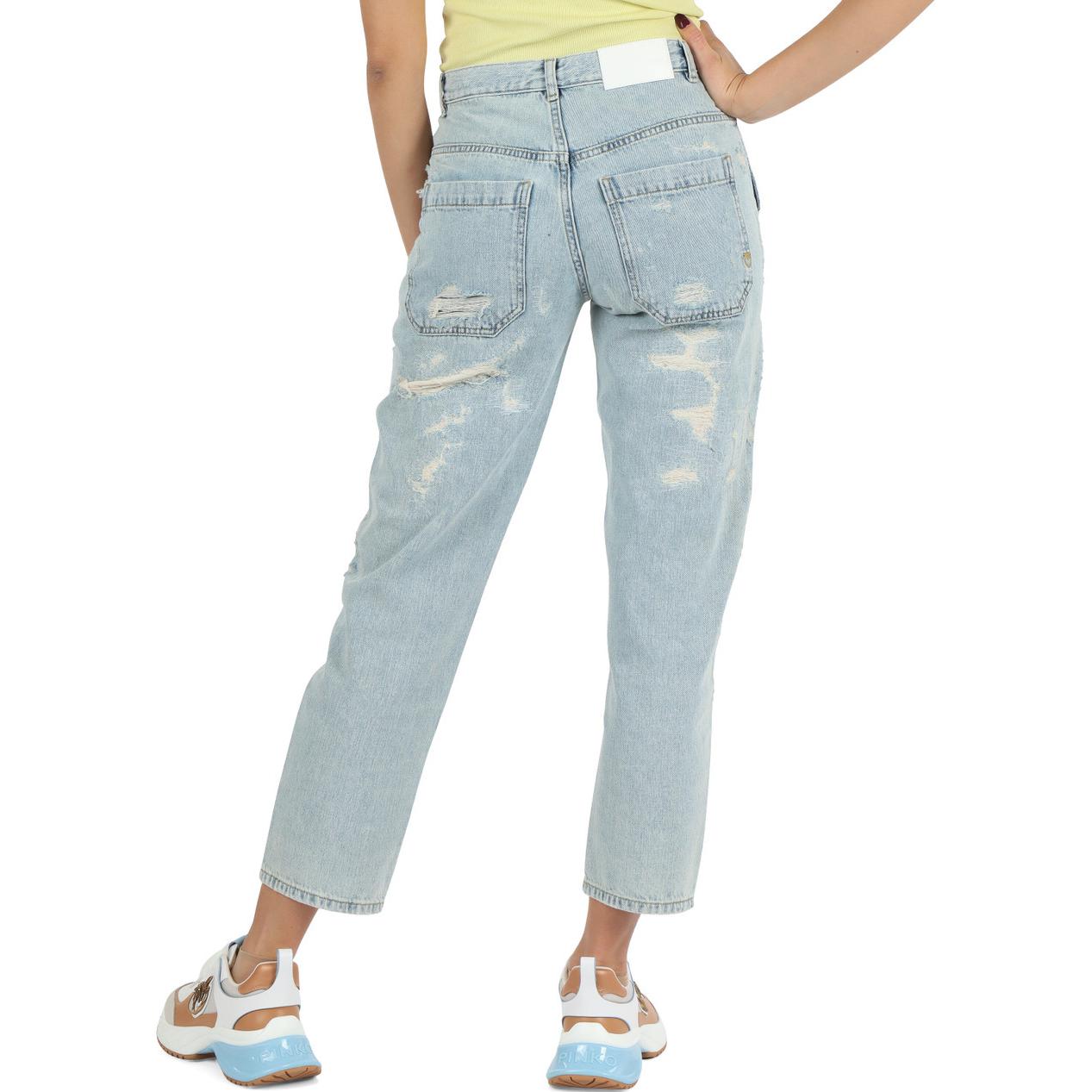 Purchase (W) PINKO 淺藍色破壞風標誌牛仔褲 102761A1JJ-PJP