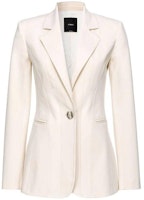 (Women) PINKO Dual-Fabric Single-Breasted Blazer in Off-White. 103032A1MX-N96 (Women) PINKO Dual-Fabric Single-Breasted Blazer in Off-White. 103032A1MX-N96