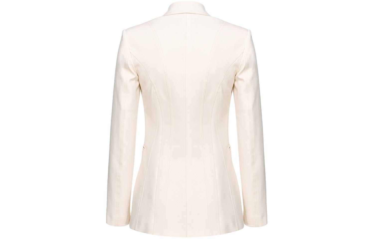 Lookbook (W) PINKO 雙材質單排扣西裝外套 - 米白色 103032A1MX-N96