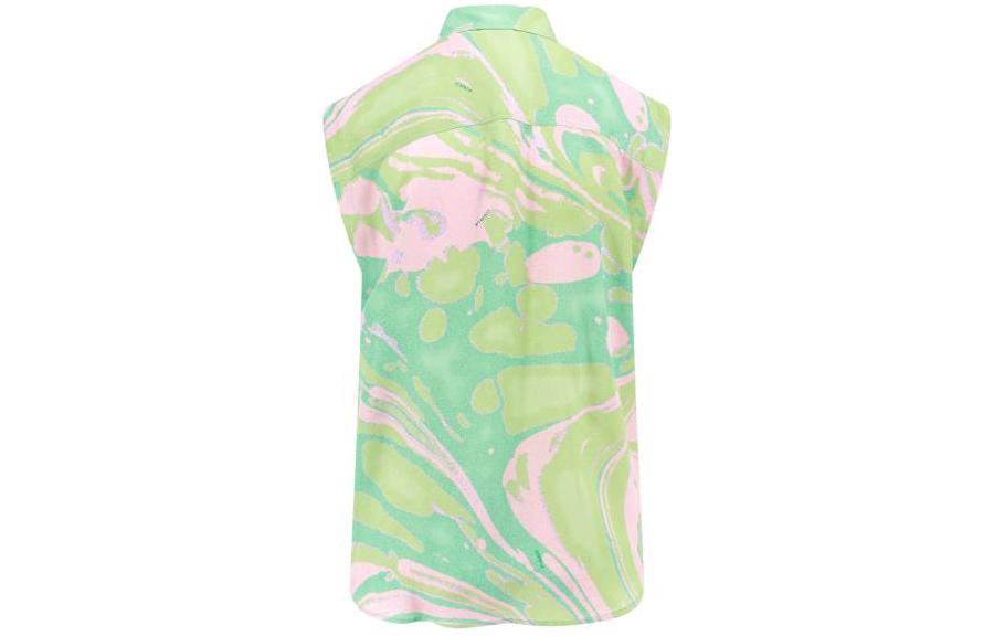 Lookbook (W) PINKO 綠色紮染修身無袖襯衫帶尖領 103116A1NQ-SN2