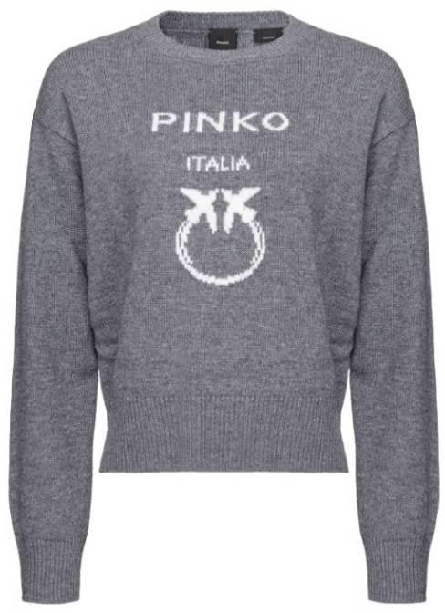 women-pinko-grey-crewneck-pullover-sweater-with-letter-logo-design-100414-y7-z4-i42