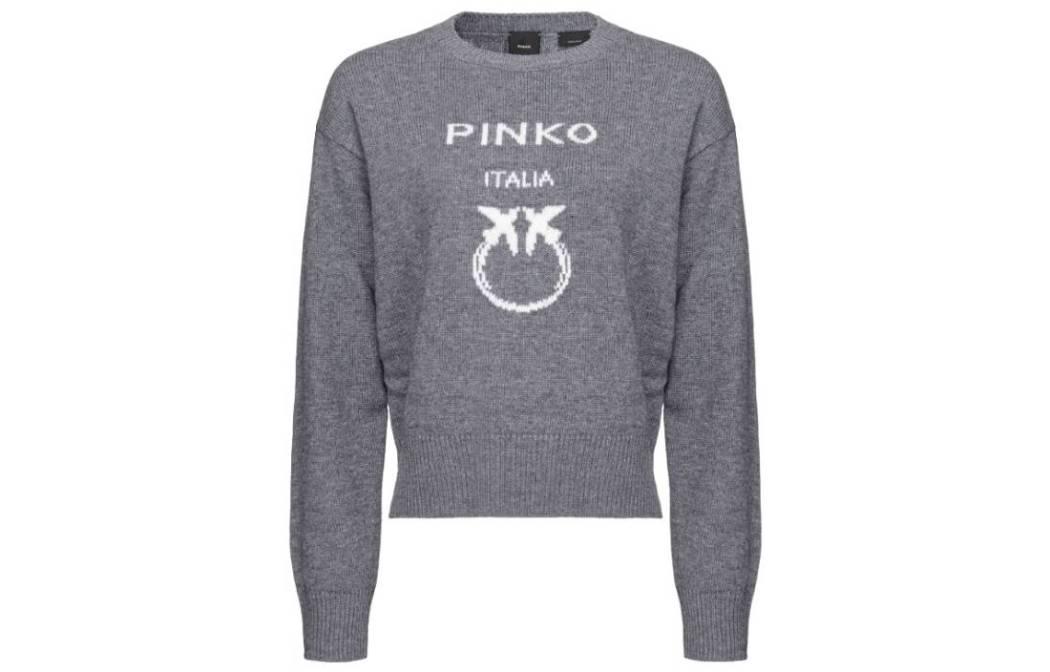 Order (W) PINKO Sweatshirt Kelabu Leher Bulat dengan Reka Bentuk Logo Huruf 100414Y7Z4-I42