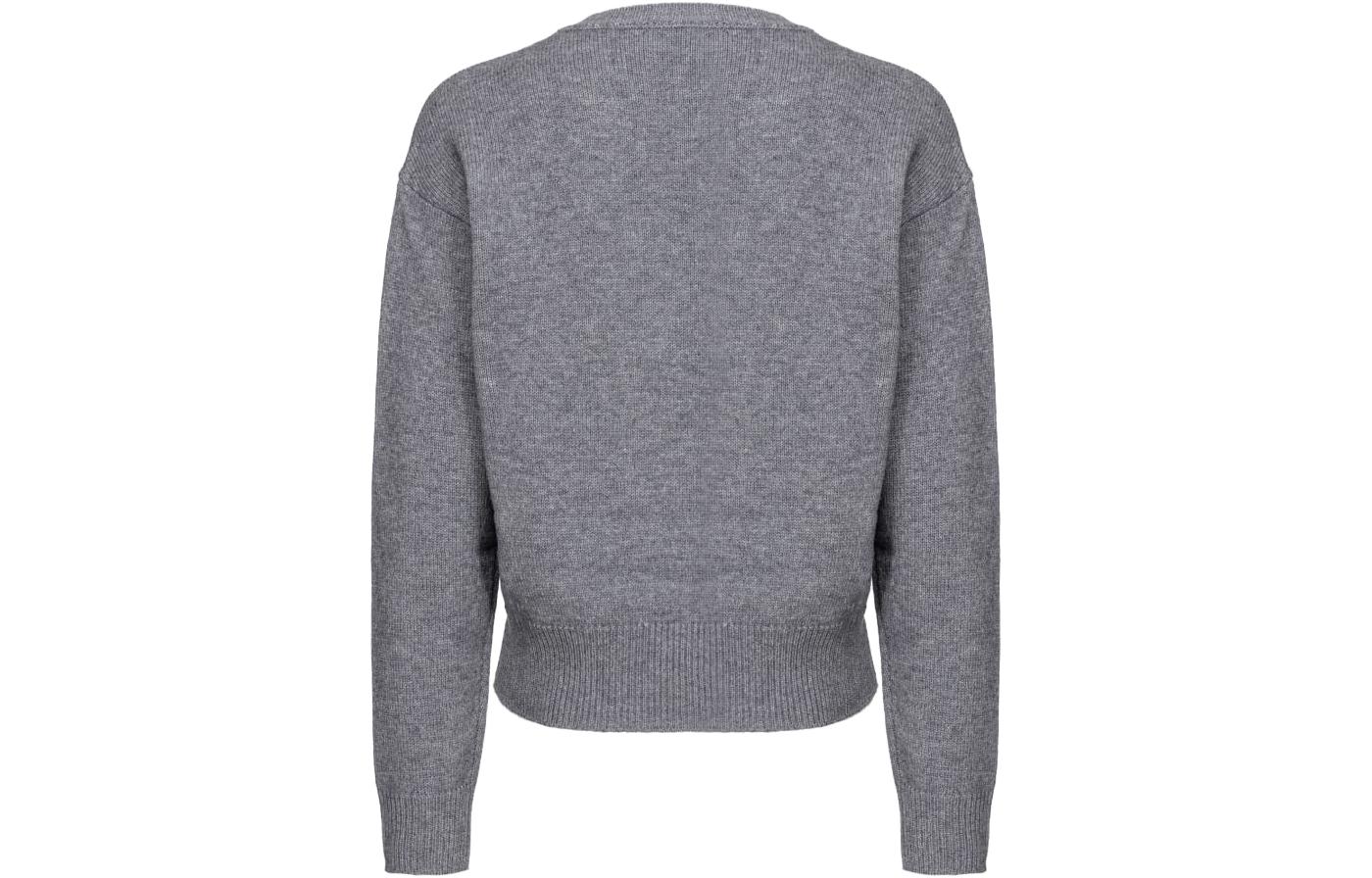 Lookbook (W) PINKO Sweatshirt Kelabu Leher Bulat dengan Reka Bentuk Logo Huruf 100414Y7Z4-I42