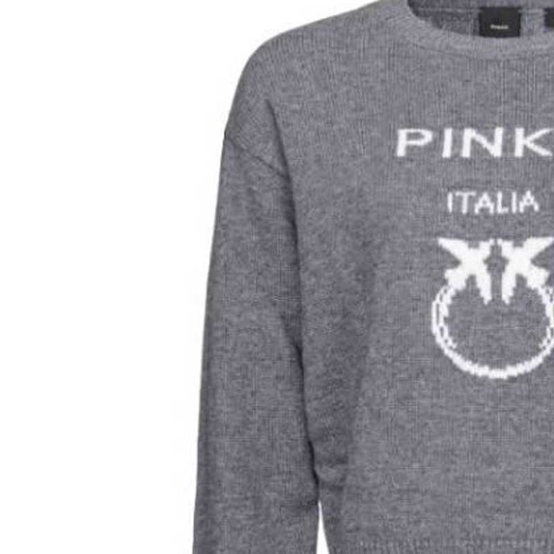 Purchase (W) PINKO Sweatshirt Kelabu Leher Bulat dengan Reka Bentuk Logo Huruf 100414Y7Z4-I42