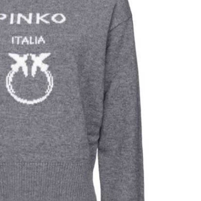 (W) PINKO Sweatshirt Kelabu Leher Bulat dengan Reka Bentuk Logo Huruf 100414Y7Z4-I42 Sizing (W) PINKO Sweatshirt Kelabu Leher Bulat dengan Reka Bentuk Logo Huruf 100414Y7Z4-I42