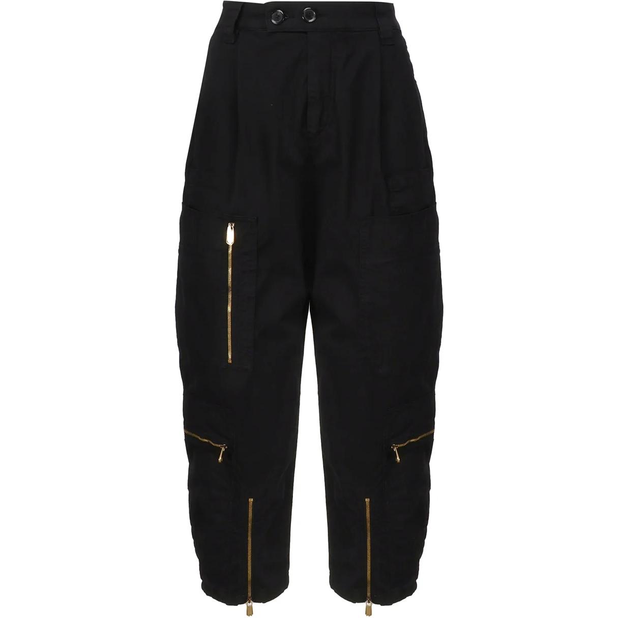 (Women) PINKO  High-Waisted Loose Fit Cargo Pants Black. 102947A1M4-Z99