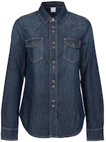 (Women) PINKO Long Sleeve Blue Denim Shirt with Single Breasted Design. 100316A0ZV-PJC (Women) PINKO Long Sleeve Blue Denim Shirt with Single Breasted Design. 100316A0ZV-PJC
