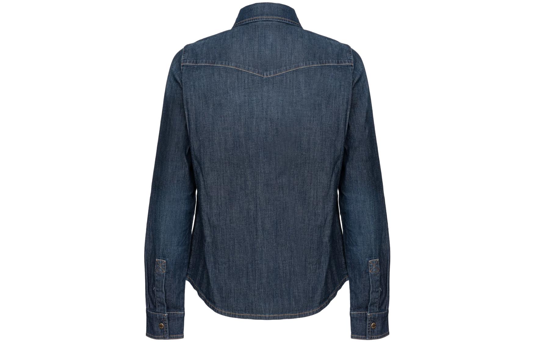 Lookbook (W) PINKO 長袖藍色單排扣設計牛仔襯衫 100316A0ZV-PJC