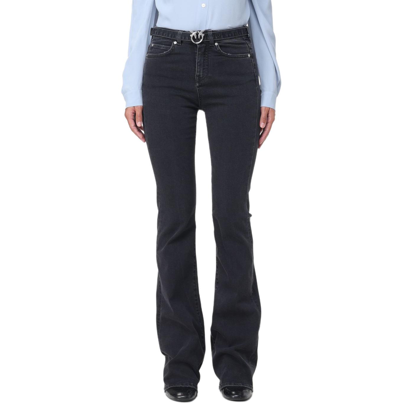 (Women) PINKO  Mid-Rise Flare Long Jeans Black. 100166A21V-Z99