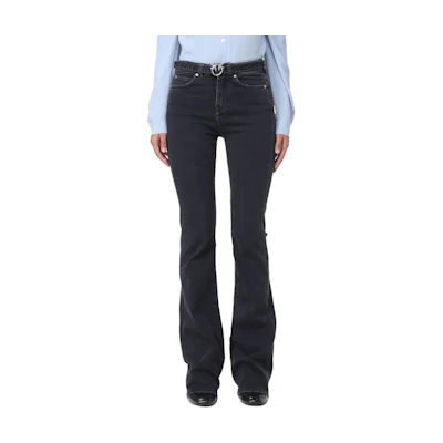 (Women) PINKO Mid-Rise Flare Long Jeans Black. 100166A21V-Z99