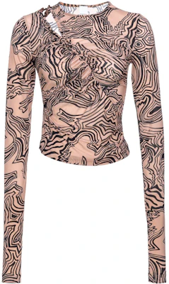 (Women) PINKO Nude Long Sleeve Printed T-Shirt 102886A1LT-NZ8 Buy (Women) PINKO Nude Long Sleeve Printed T-Shirt 102886A1LT-NZ8