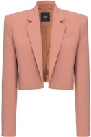 (Women) PINKO Pink Solid Color Cropped Slim-Fit Long-Sleeve Jacket. 1026037624-L44 (Women) PINKO Pink Solid Color Cropped Slim-Fit Long-Sleeve Jacket. 1026037624-L44