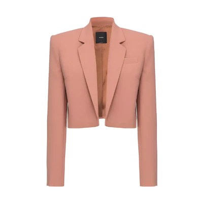 (Women) PINKO Pink Solid Color Cropped Slim-Fit Long-Sleeve Jacket. 1026037624-L44