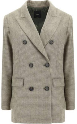 (W) PINKO チェック柄ダブルブレストブレザー タープグレー. 104126A248-CS0 Order (W) PINKO チェック柄ダブルブレストブレザー タープグレー. 104126A248-CS0