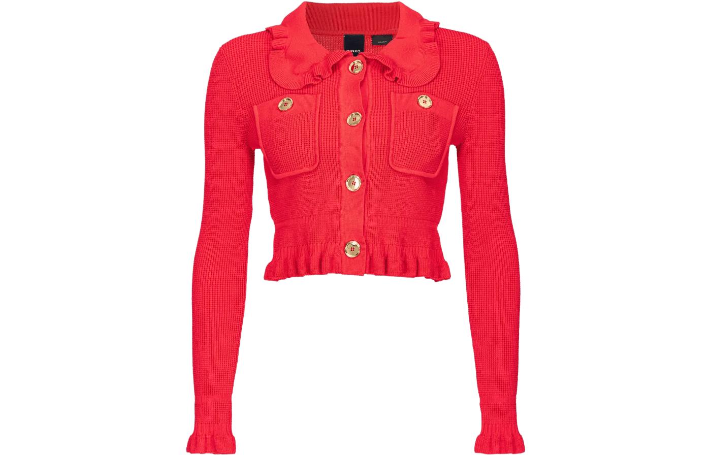 Order (W) PINKO 紅色金屬扣細節綁帶長袖外套 103160A1Q3-R48