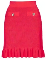 (Women) PINKO Red Ruffled Elastic Waist Slim Fit Casual Short Skirt. 103163A1Q3-R48 (Women) PINKO Red Ruffled Elastic Waist Slim Fit Casual Short Skirt. 103163A1Q3-R48