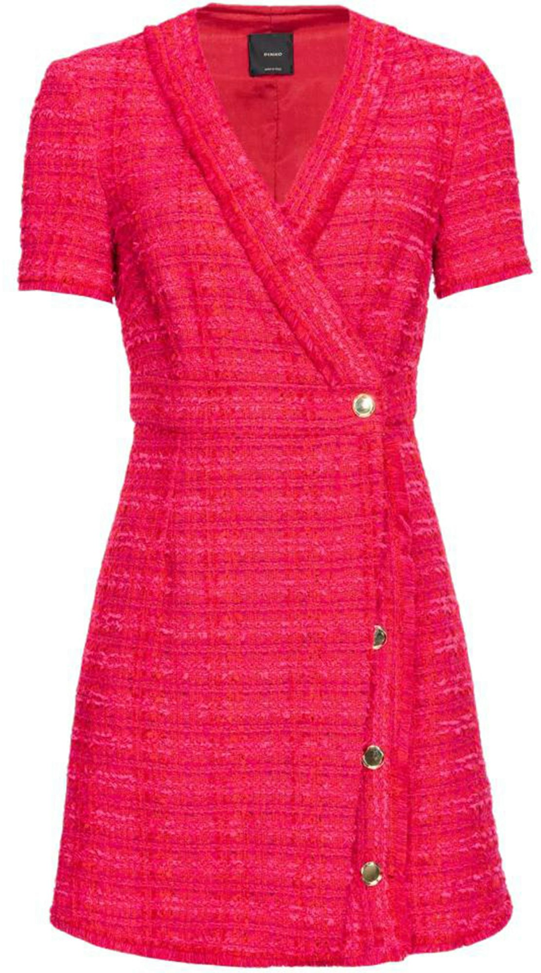 women-pinko-red-v-neck-short-sleeve-buttoned-mini-dress-103277-a1-op-ynr