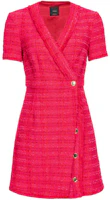 Order (W) PINKO 紅色V領短袖排扣迷你連衣裙 103277A1OP-YNR