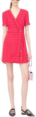 (W) PINKO 红色V领短袖纽扣迷你连衣裙. 103277A1OP-YNR Shop (W) PINKO 红色V领短袖纽扣迷你连衣裙. 103277A1OP-YNR