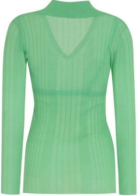 (W) PINKO 绿色透视V领长袖罗纹毛衣. 102980A1ND-SSA Lookbook (W) PINKO 绿色透视V领长袖罗纹毛衣. 102980A1ND-SSA