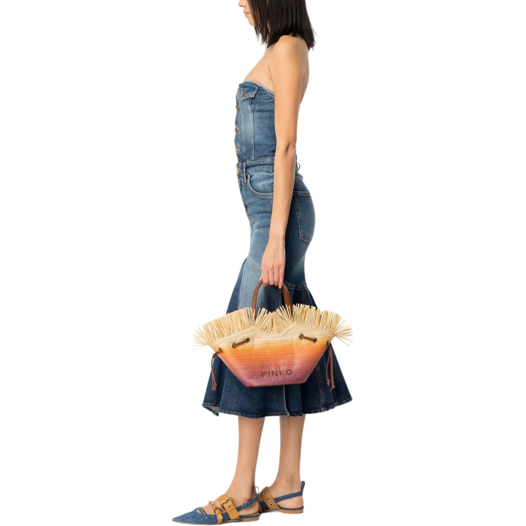 Details for (W) PINKO Maxi Dress Tanpa Lengan Denim Washed - Biru. 103178A1LQ-PJZ