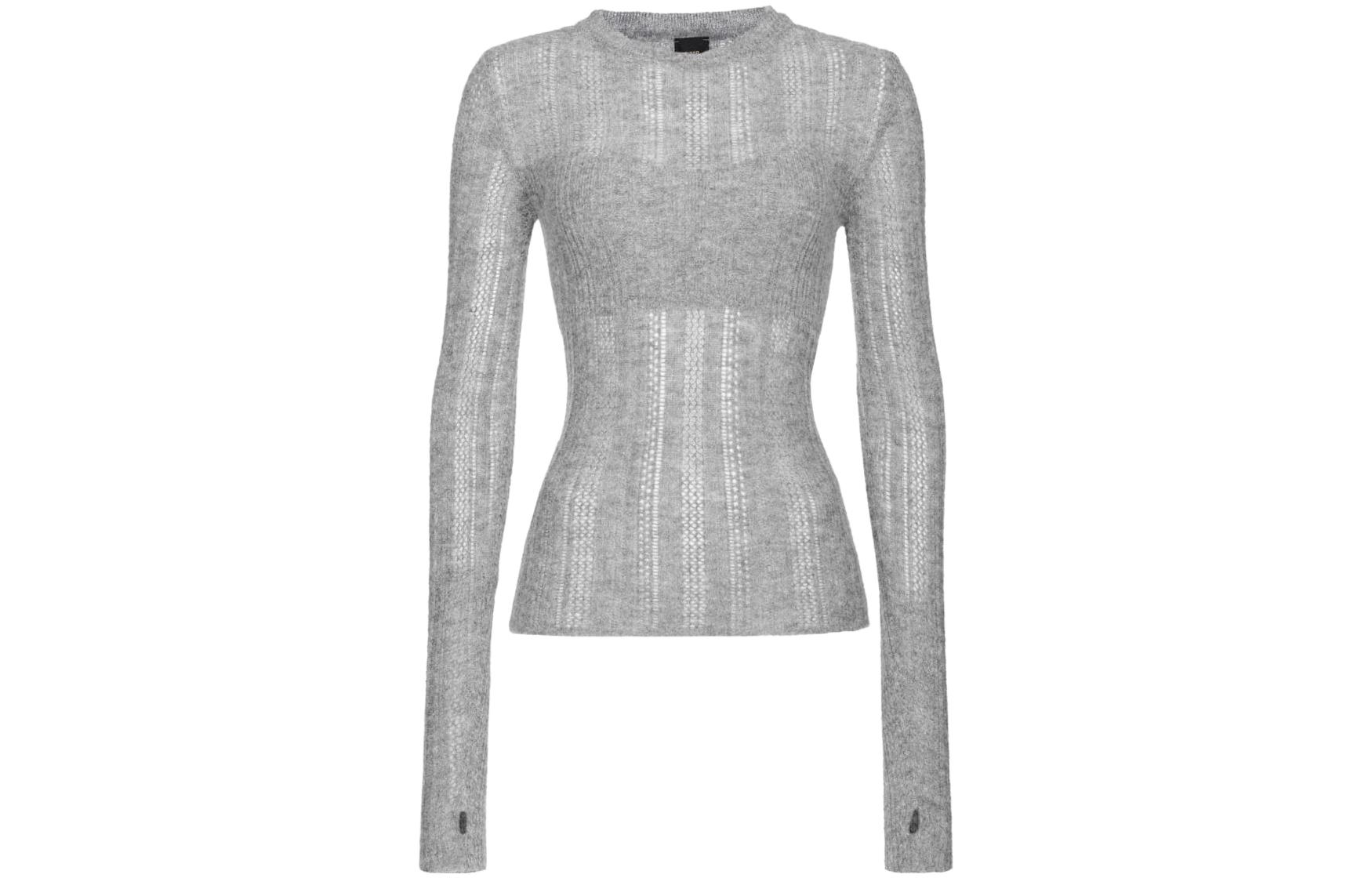 (Women) PINKO  Slim Fit Gray Crewneck Pullover Sweater 102244A1BE-II2