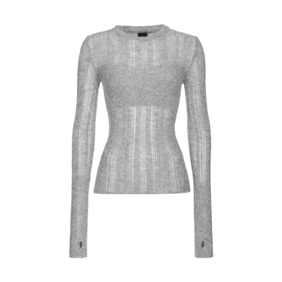 (Women) PINKO Slim Fit Gray Crewneck Pullover Sweater 102244A1BE-II2