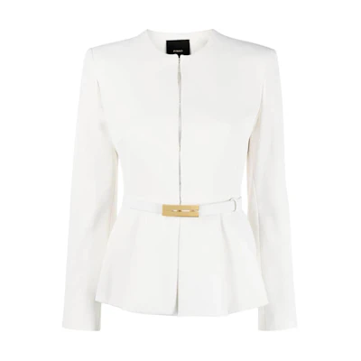 (Women) PINKO Slim Fit Long Sleeve Jacket - White 101663A0HC-Z05