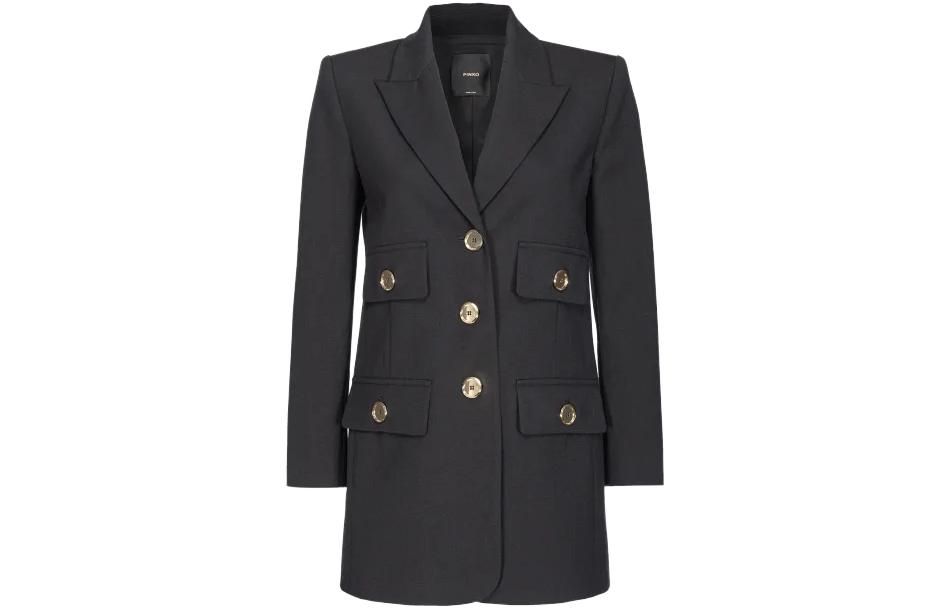 Order (W) PINKO 素黑色長袖單排扣西裝外套 102231A18F-Z99