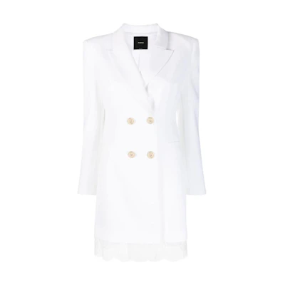 (Women) PINKO Solid Color Lace Detail Double-Breasted Blazer Dress. 100050A0GL-Z15
