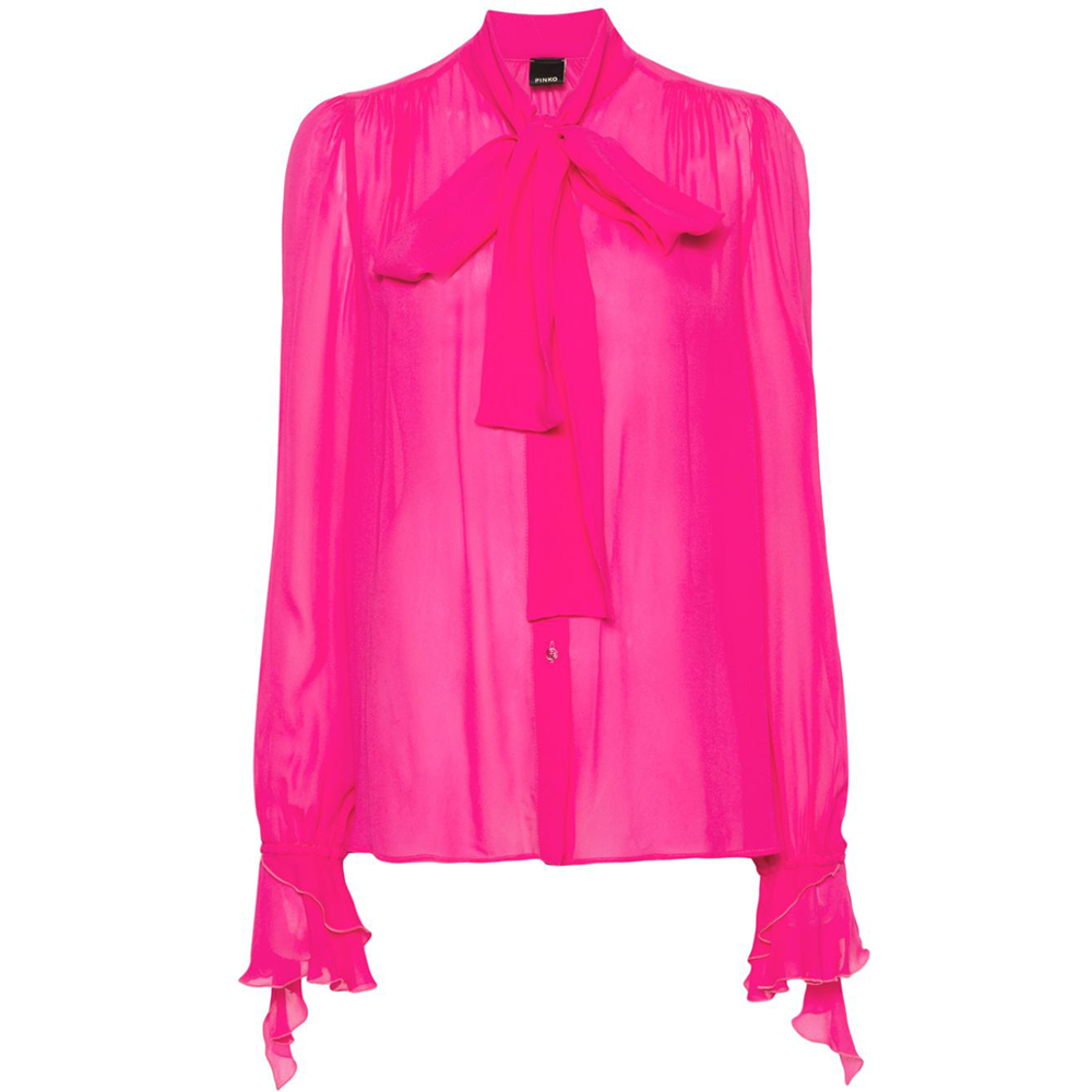 (Women) PINKO  Solid Color Loose-Fit Long Sleeve Shirt - Pink. 102788A1JZ-N17
