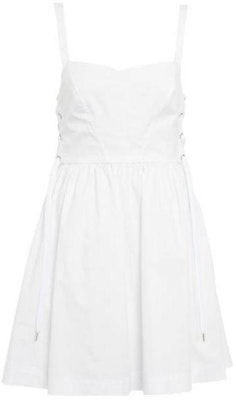 (W) PINKO 純色綁帶短款吊帶連衣裙 - 白色 103566A1WP-Z04 Order (W) PINKO 純色綁帶短款吊帶連衣裙 - 白色 103566A1WP-Z04