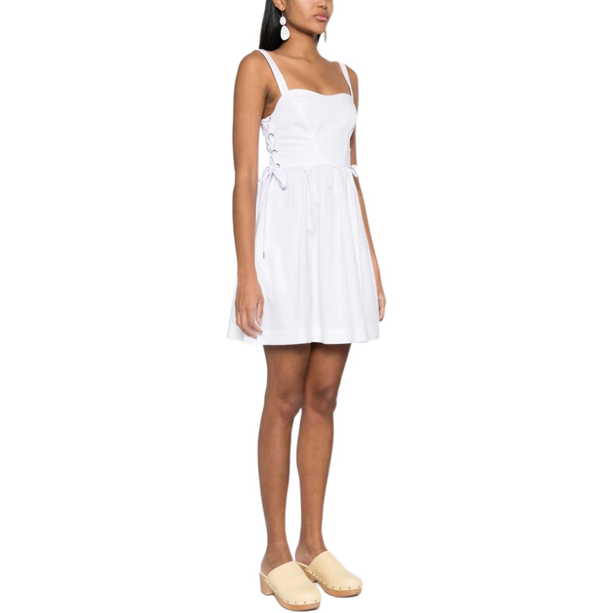 Purchase (W) PINKO 純色綁帶短款吊帶連衣裙 - 白色 103566A1WP-Z04