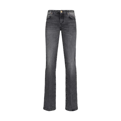 (Women) PINKO Solid Color Zipper Jeans in Charcoal Black. 100177A14AFRIDAPJY