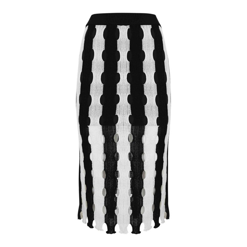 (Women) PINKO  Striped Colorblock Slim-Fit Midi Casual Dress. 103469A1UN-ZZ1