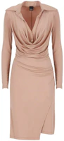(Women) PINKO V-Neck Slim-Fit Long-Sleeve Mini Dress Light Pink 103052A1L0-C95 (Women) PINKO V-Neck Slim-Fit Long-Sleeve Mini Dress Light Pink 103052A1L0-C95