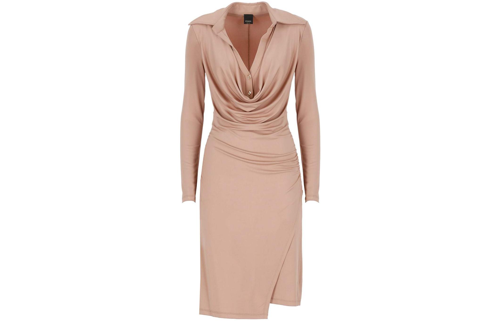 (Women) PINKO  V-Neck Slim-Fit Long-Sleeve Mini Dress Light Pink 103052A1L0-C95 圖 2