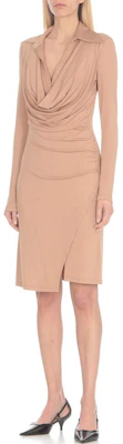 (W) PINKO Gaun Mini Lengan Panjang Slim-Fit Leher-V Merah Jambu Muda 103052A1L0-C95 Lookbook (W) PINKO Gaun Mini Lengan Panjang Slim-Fit Leher-V Merah Jambu Muda 103052A1L0-C95