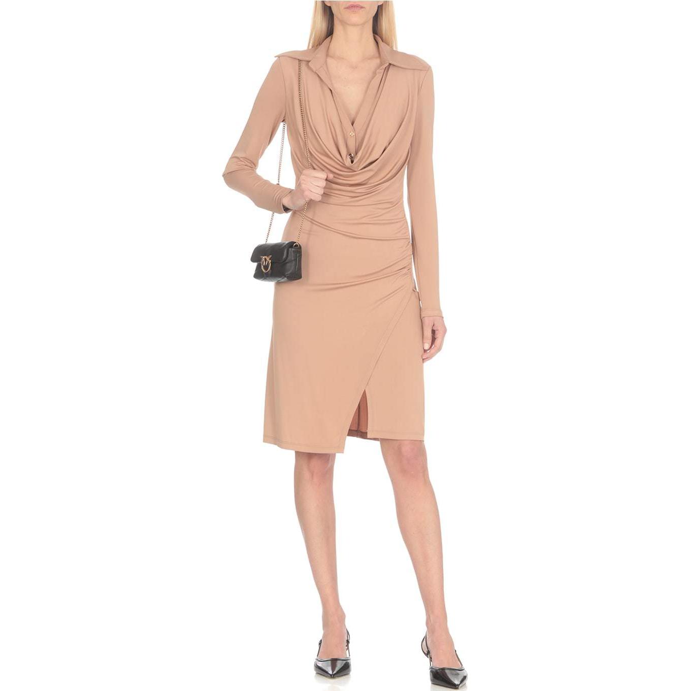 (Women) PINKO  V-Neck Slim-Fit Long-Sleeve Mini Dress Light Pink 103052A1L0-C95 圖 4