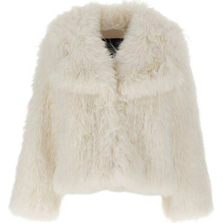 Order (W) 핑코 화이트 페이크 퍼 롱슬리브 숏코트 104375A27L-Z14