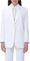 (Women) PINKO White Solid Single-Breasted Long Sleeve Blazer 102858A1L8-Z15 (Women) PINKO White Solid Single-Breasted Long Sleeve Blazer 102858A1L8-Z15