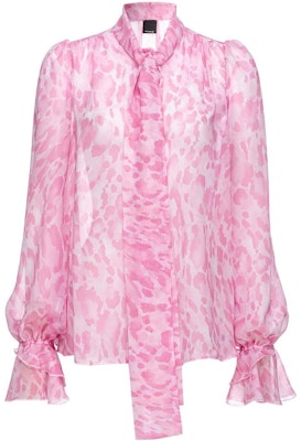 (W) PINKO 女款粉色抽象印花領結長袖上衣 100226A1LA-NN5 Order (W) PINKO 女款粉色抽象印花領結長袖上衣 100226A1LA-NN5