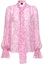 Order (W) PINKO 女款粉色抽象印花領結長袖上衣 100226A1LA-NN5